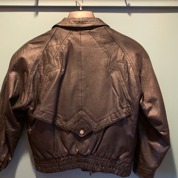 Vintage leather coat, size XS - Picture 2 of 3